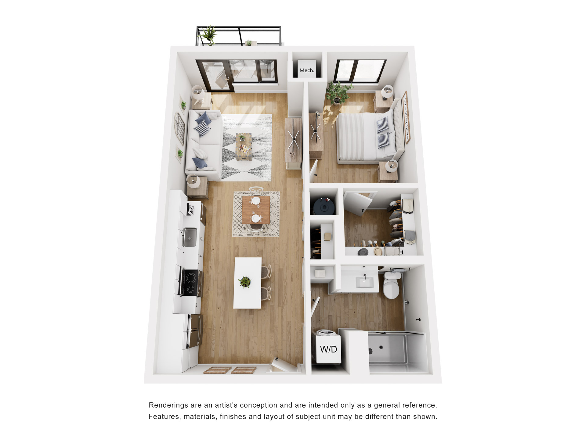 Floor plan layout diagram for A1-713